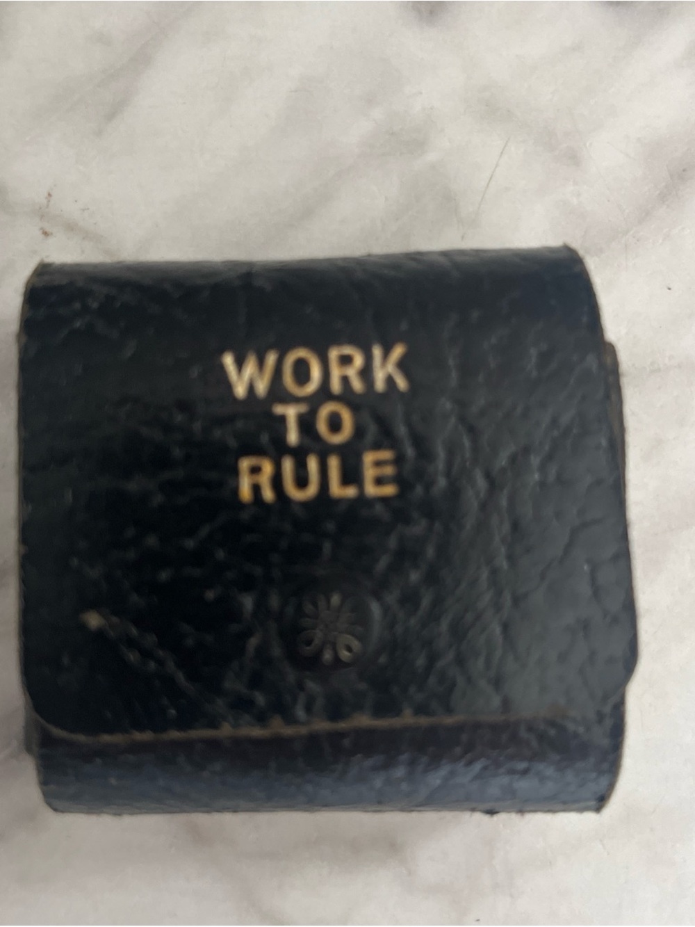 Work To Rule Black Leather Coin Pouch